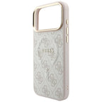 Guess Embossed 4G Classic MagSafe dėklas iPhone 17 Pro / 18 Pro - Rožinis -- iPhone 17 Pro / iPhone 18 Pro