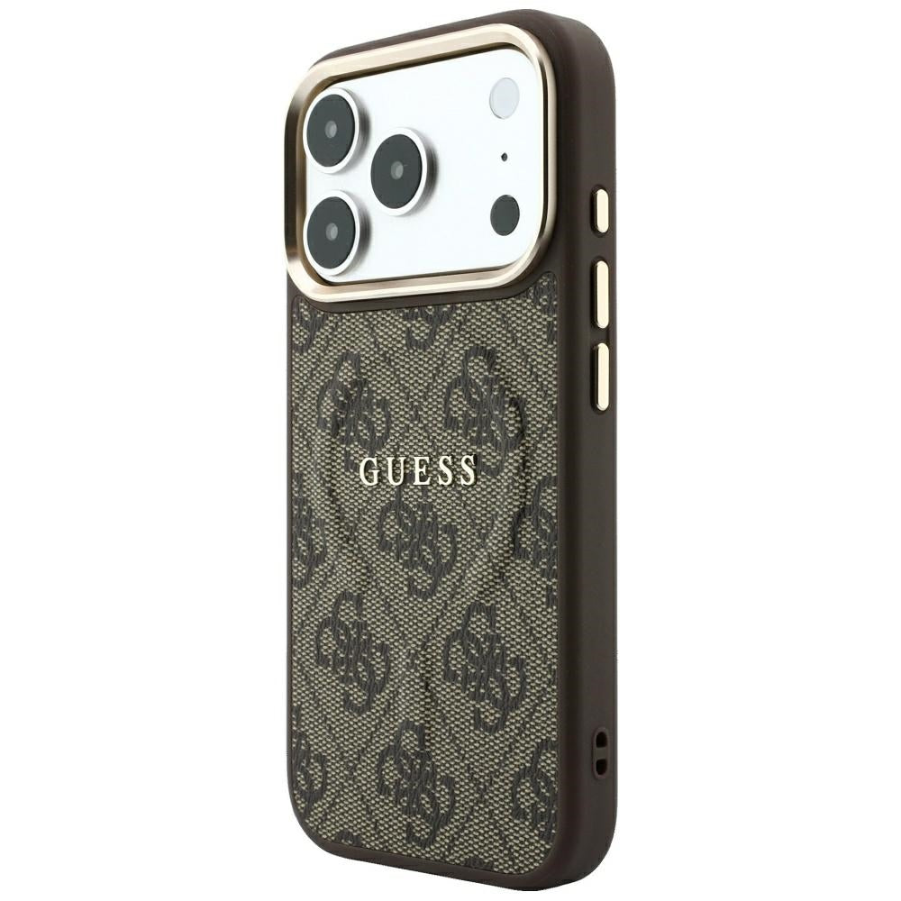 Guess Embossed 4G Classic MagSafe dėklas iPhone 17 Pro Max / 18 Pro Max - Rudas -- iPhone 17 Pro Max / iPhone 18 Pro Max
