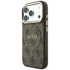 Guess Embossed 4G Classic MagSafe dėklas iPhone 17 Pro Max / 18 Pro Max - Rudas -- iPhone 17 Pro Max / iPhone 18 Pro Max