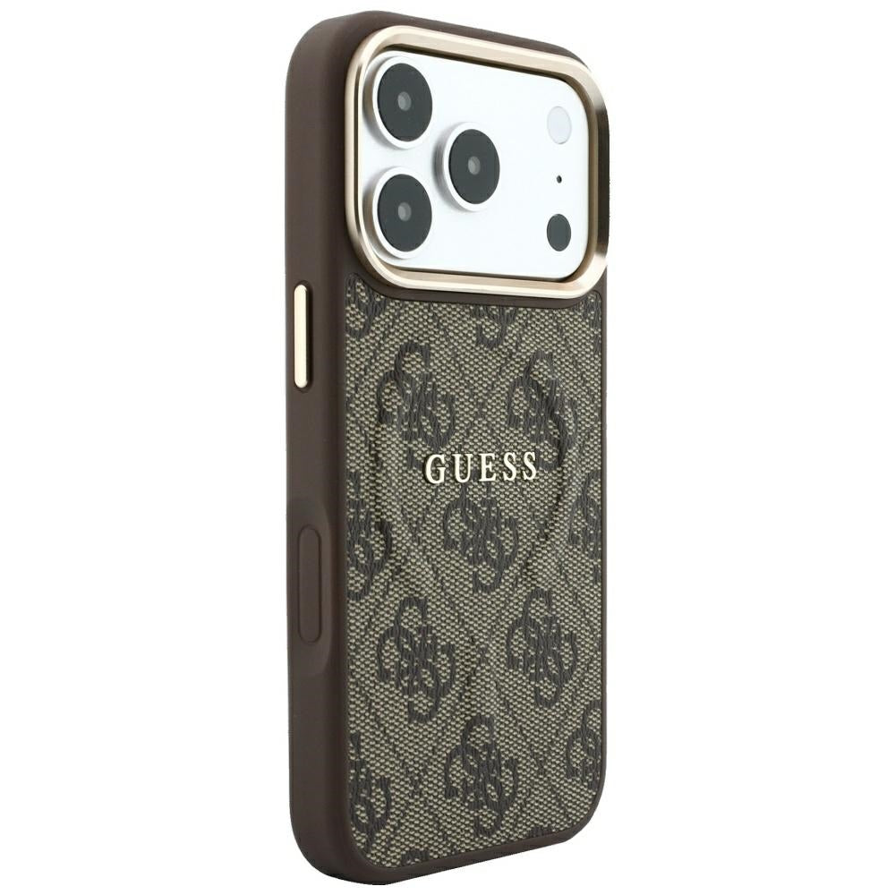 Guess Embossed 4G Classic MagSafe dėklas iPhone 17 Pro Max / 18 Pro Max - Rudas -- iPhone 17 Pro Max / iPhone 18 Pro Max