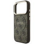 Guess Embossed 4G Classic MagSafe dėklas iPhone 17 Pro Max / 18 Pro Max - Rudas -- iPhone 17 Pro Max / iPhone 18 Pro Max
