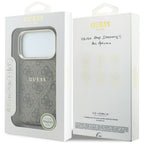 Guess Embossed 4G Classic MagSafe dėklas iPhone 17 Pro Max / 18 Pro Max - Rudas -- iPhone 17 Pro Max / iPhone 18 Pro Max