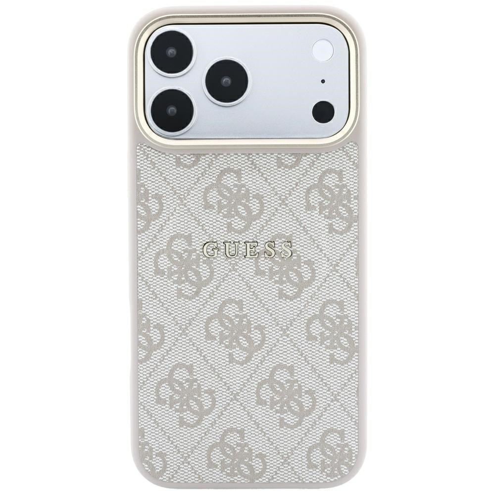 Guess Reljefo 4G Klasikinis MagSafe dėklas iPhone 17 Pro Max / 18 Pro Max - Rožinė -- iPhone 17 Pro Max / iPhone 18 Pro Max