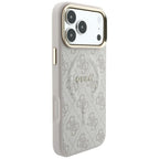 Guess Reljefo 4G Klasikinis MagSafe dėklas iPhone 17 Pro Max / 18 Pro Max - Rožinė -- iPhone 17 Pro Max / iPhone 18 Pro Max