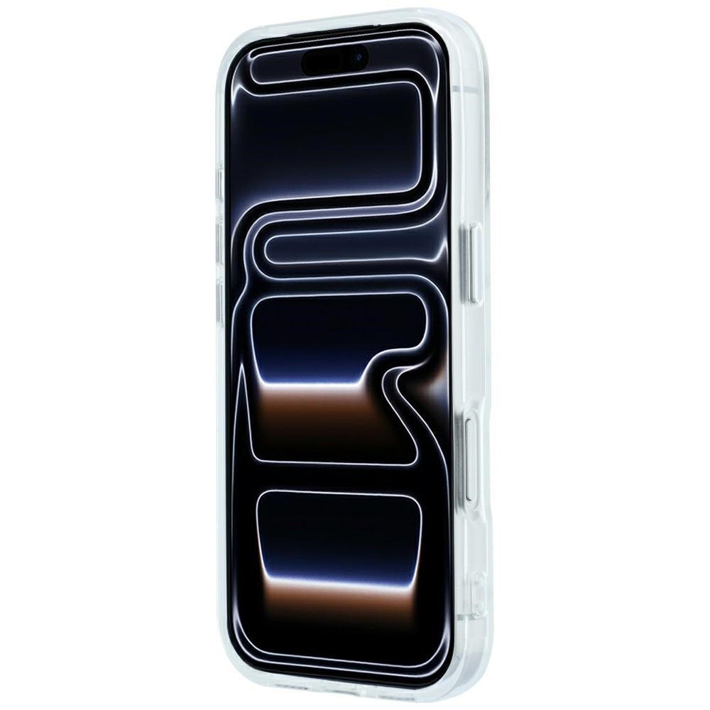 Karl Lagerfeld IML blizgūs dėklas su visapusiu logotipu ir elektrinės plokavimo logotipu - baltas (iPhone 17 Pro / 18...