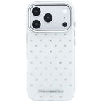 Karl Lagerfeld IML kristalai visame paviršiuje ir galivanizuoto logotipo dėklas iPhone 17 Pro Max / 18 Pro Max - baltas...