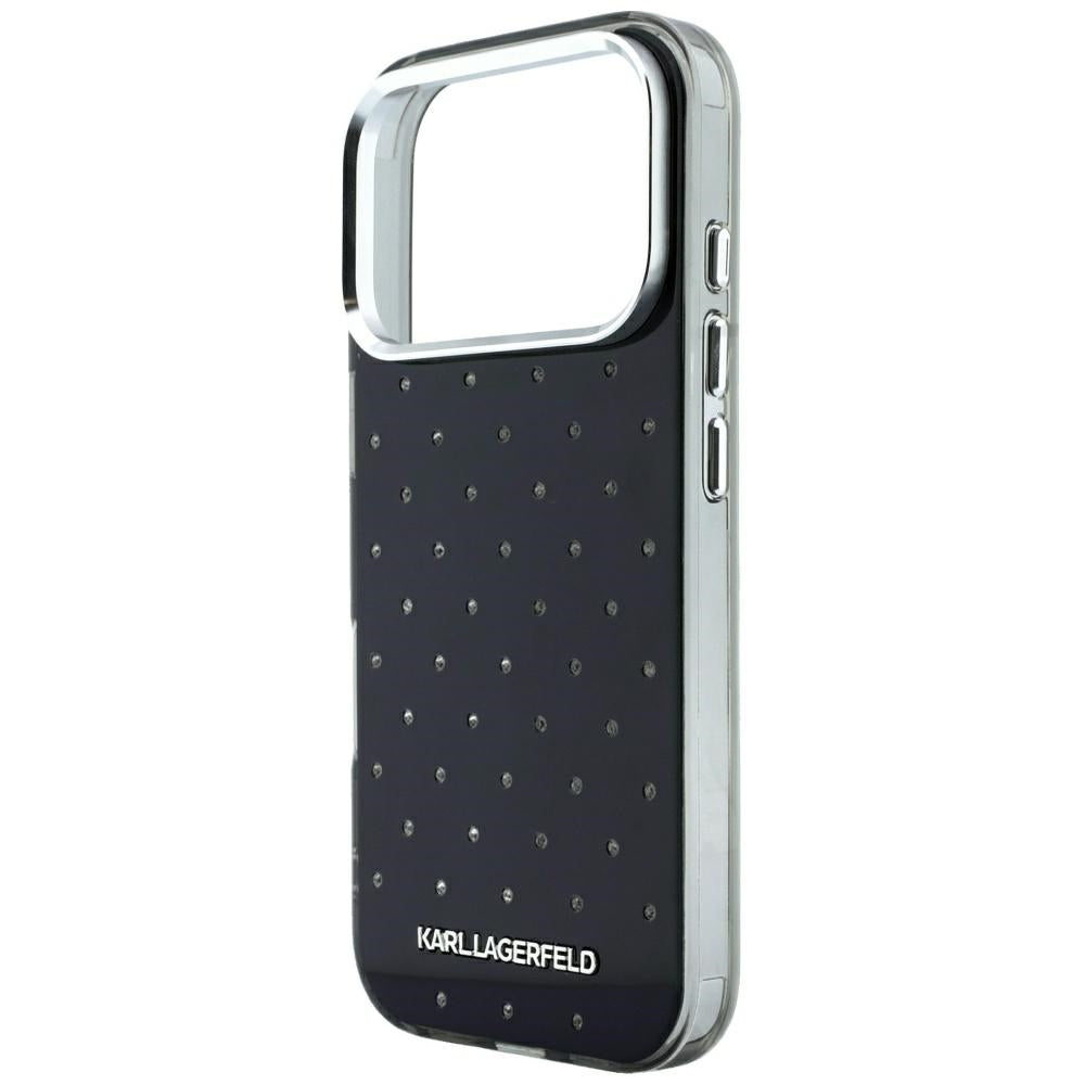 Karl Lagerfeld IML kristalai visame paviršiuje ir galivanizuoto logotipo dėklas iPhone 17 Pro Max / 18 Pro Max - juodas...