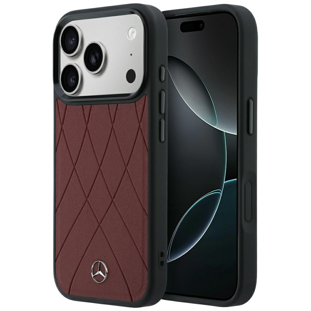 Mercedes Odos Kryžminės linijos MagSafe dėklas iPhone 17 Pro / 18 Pro - burgundo -- iPhone 17 Pro / iPhone 18 Pro