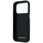 Mercedes Leather Semi Wrap Wood Effect MagSafe dėklas iPhone 17 Pro / 18 Pro - juodas -- iPhone 17 Pro / iPhone 18 Pro