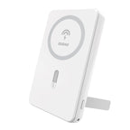 Magnetinis powerbank Dudao K14S+ 10000mAh 22.5W USB-A + USB-C suderinamassu MagSafe su stovu - baltas -- Powerbanks