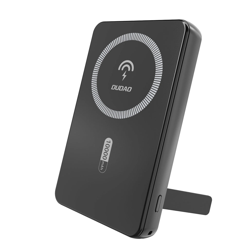 Magnetinis powerbank Dudao K14S+ 10000mAh 22.5W USB-A + USB-C suderintas su MagSafe su stovu - juodas -- Powerbanks