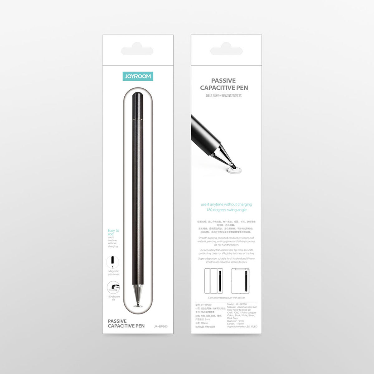 Joyroom JR-BP560 pasyvus talpinis lietimui jautraus ekrano rašiklis - sidabrinis -- Stylus Pens