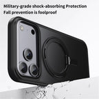Dėklas iPhone 18 Pro / 17 Pro su besisukančiu stovu, magnetinis, TPU akrilas, MagSafe – juodas -- iPhone 18 Pro / iPhone...