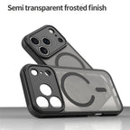 Dėklas iPhone 18 Pro / 17 Pro, magnetinis matinis, atsparus smūgiams, PC TPU – juodas -- iPhone 18 Pro / iPhone 17 Pro