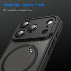 Dėklas iPhone 18 Pro / 17 Pro, magnetinis matinis, atsparus smūgiams, PC TPU – juodas -- iPhone 18 Pro / iPhone 17 Pro