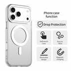 Apsauginis hibridinis magnetinis PC PET TPU dėklas iPhone 18 Pro Max / 17 Pro Max - baltas -- iPhone 18 Pro Max / iPhone...