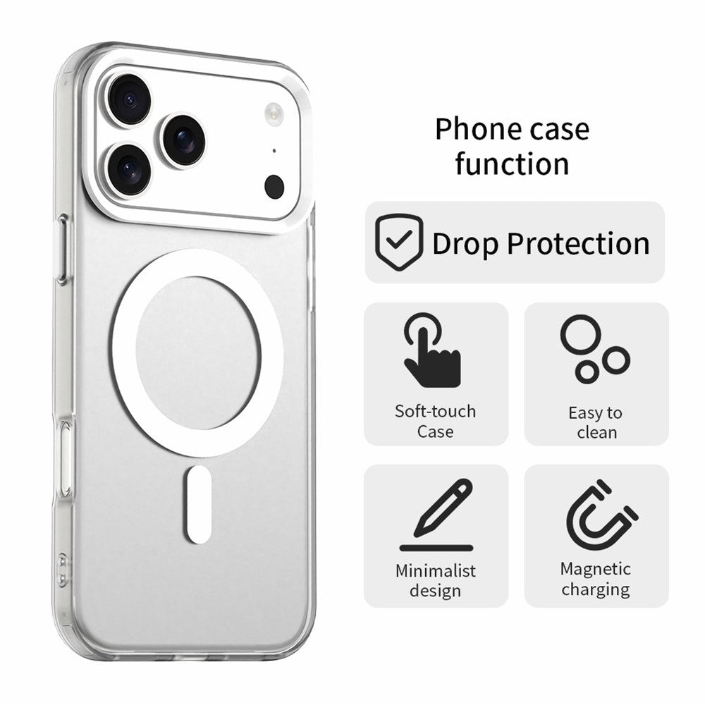 Apsauginis hibridinis magnetinis PC PET TPU dėklas iPhone 18 Pro Max / 17 Pro Max - baltas -- iPhone 18 Pro Max / iPhone...