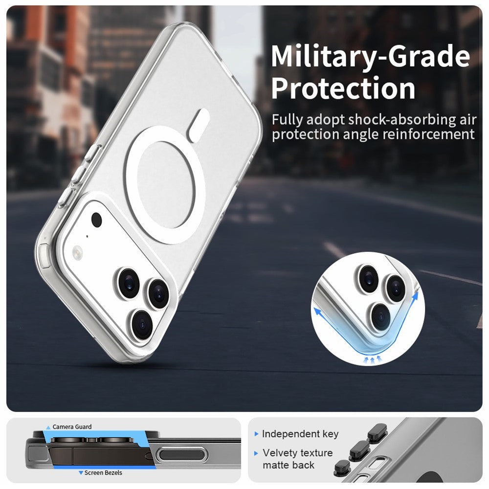 Apsauginis hibridinis magnetinis PC PET TPU dėklas iPhone 18 Pro Max / 17 Pro Max - baltas -- iPhone 18 Pro Max / iPhone...