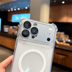 Dėklas iPhone 18 Pro Max / 17 Pro Max, magnetinis, TPU, su nuimamu kameros dangteliu - skaidrus -- iPhone 18 Pro Max /...