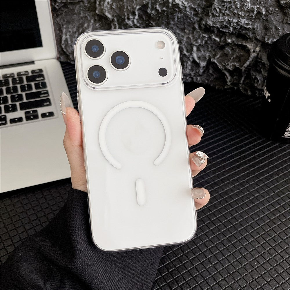 Dėklas iPhone 18 Pro / 17 Pro su MagSafe, PC, skaidrus baltas -- iPhone 18 Pro / iPhone 17 Pro