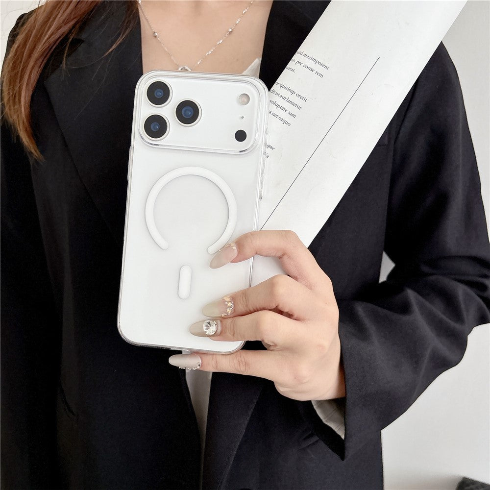 Dėklas iPhone 18 Pro / 17 Pro su MagSafe, PC, skaidrus baltas -- iPhone 18 Pro / iPhone 17 Pro