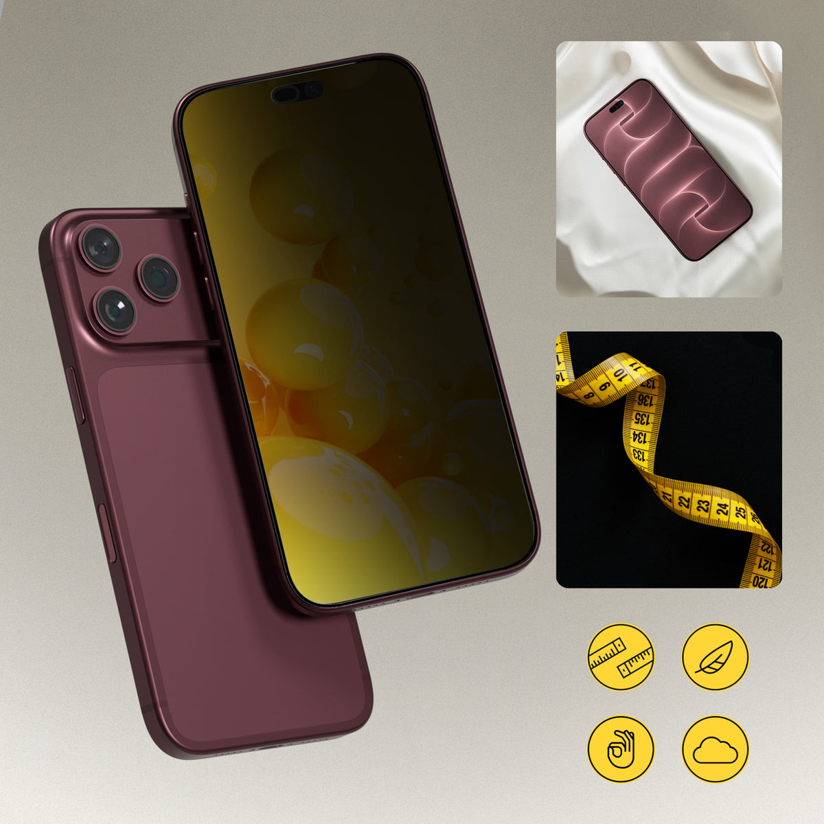 Wozinsky EasyFit Privacy Glass ekrano apsauga, skirta iPhone 18 Pro Max - 2 vnt. -- iPhone 18 Pro Max
