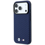 BMW M Carbon Metal Logo MagSafe dėklas iPhone 17 Pro / 18 Pro - tamsiai mėlynas -- iPhone 17 Pro / iPhone 18 Pro