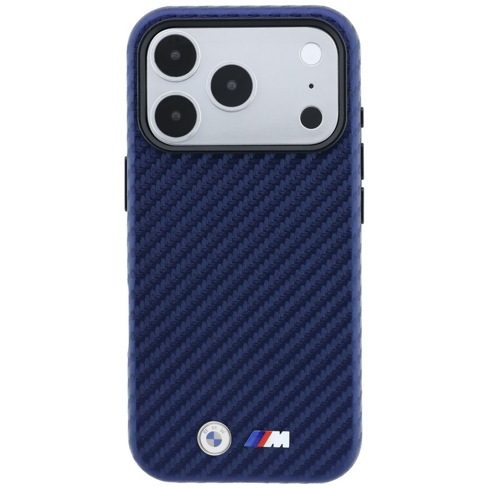 BMW M Carbon Metal Logo MagSafe dėklas iPhone 17 Pro / 18 Pro - tamsiai mėlynas -- iPhone 17 Pro / iPhone 18 Pro