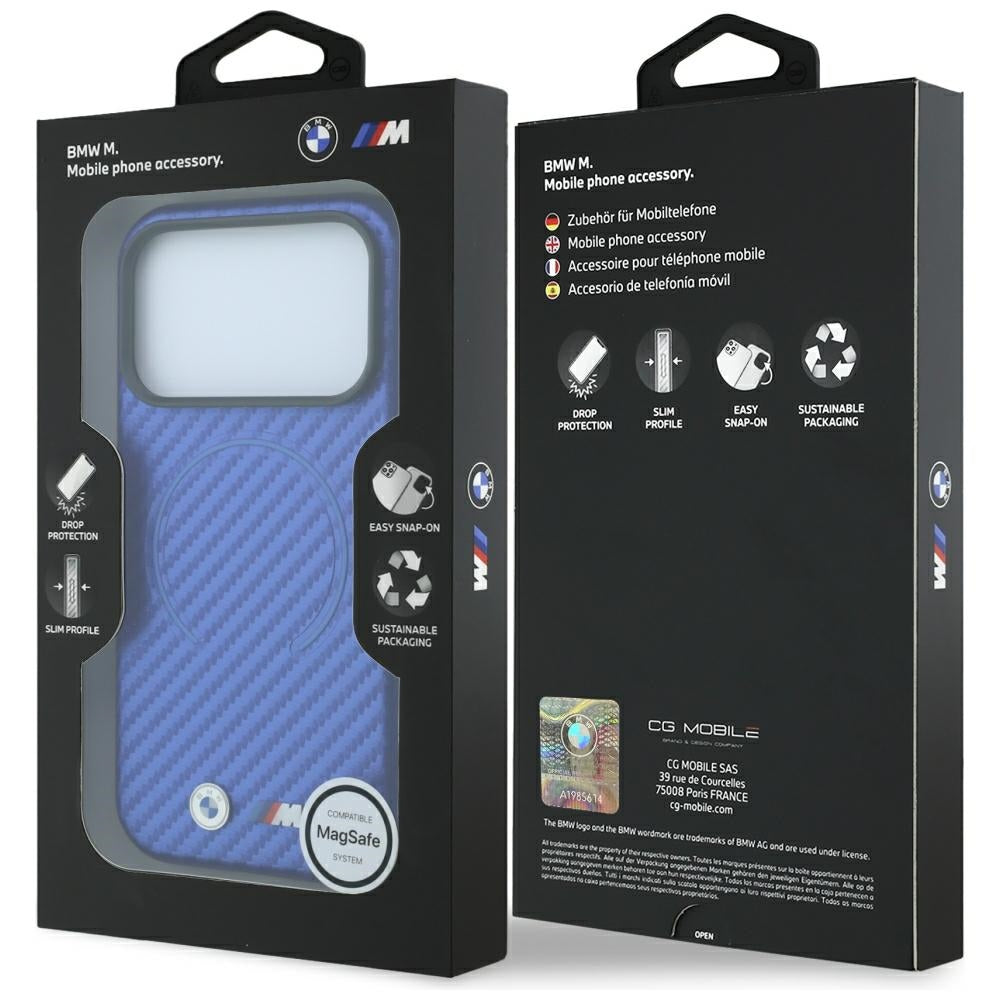 BMW M Spausdintasis anglies žiedas MagSafe dėklas iPhone 17 Pro Max / 18 Pro Max - Mėlyna -- iPhone 17 Pro Max / iPhone...