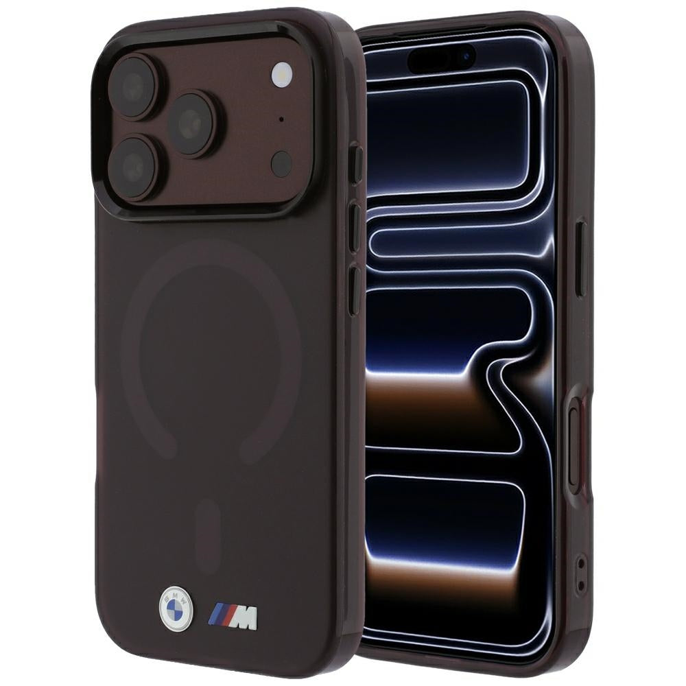BMW M IML Matinis metalinis logotipas ir apvadai MagSafe dėklas iPhone 17 Pro / 18 Pro - Bordo -- iPhone 17 Pro / iPhone...