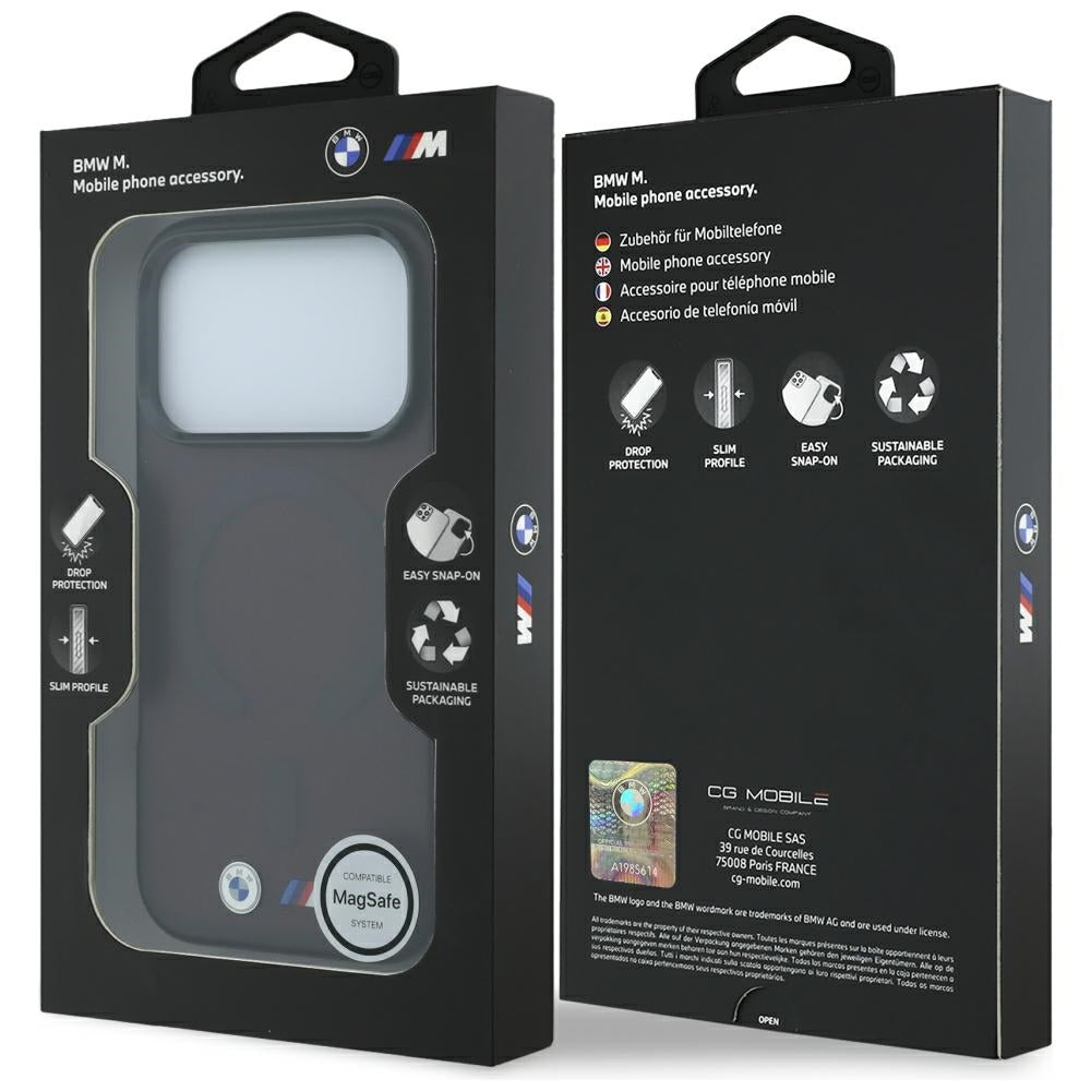 BMW M IML Matinis metalinis logotipas ir apvadai MagSafe dėklas iPhone 17 Pro / 18 Pro - Bordo -- iPhone 17 Pro / iPhone...
