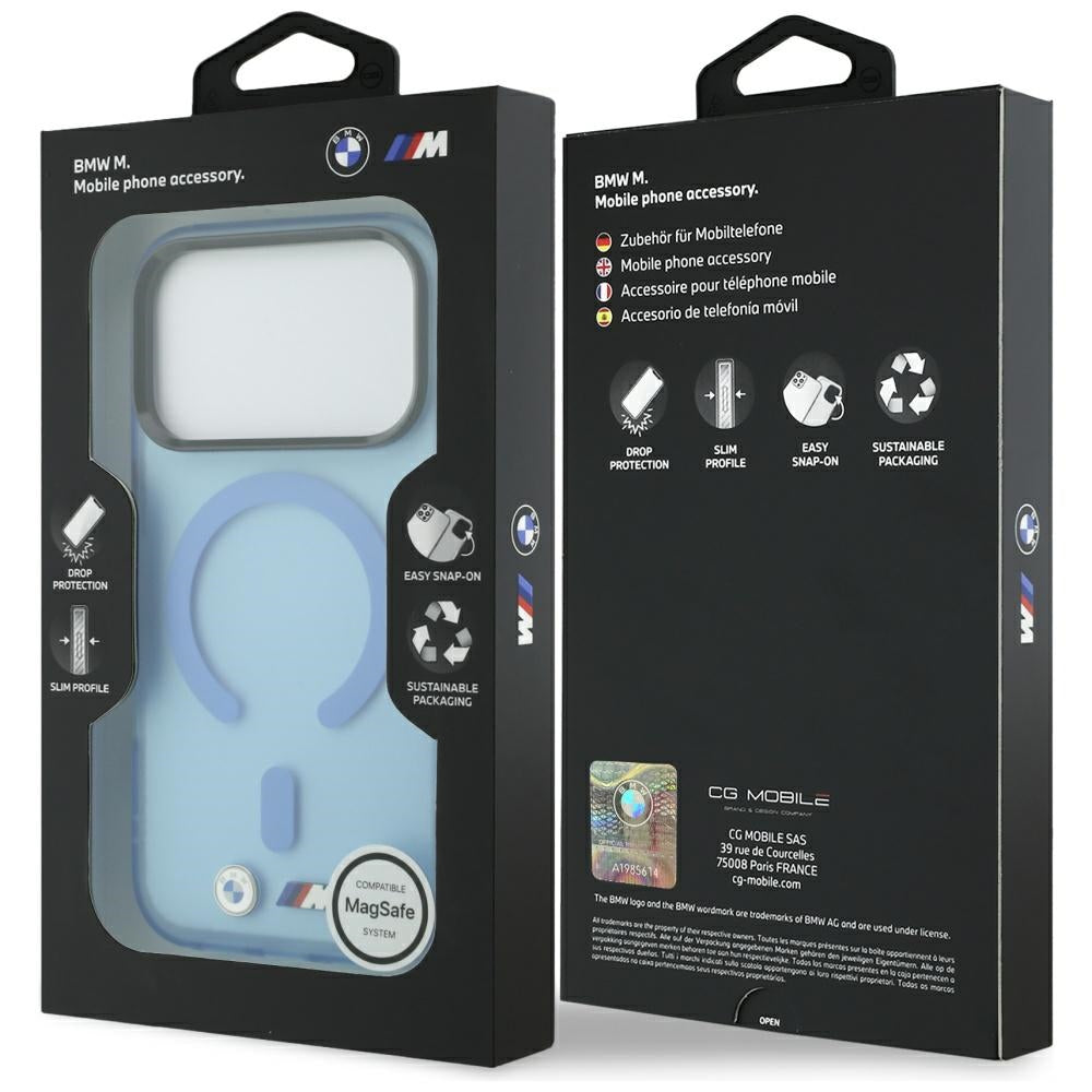 BMW M IML Matinis metalinis logotipas ir apvadai MagSafe dėklas iPhone 17 Pro / 18 Pro - Mėlyna -- iPhone 17 Pro / iPhone...