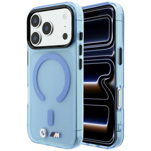 BMW M IML Šerkšto metalo logotipas ir apvadai MagSafe dėklas iPhone 17 Pro Max / 18 Pro Max - mėlynas -- iPhone 17 Pro...