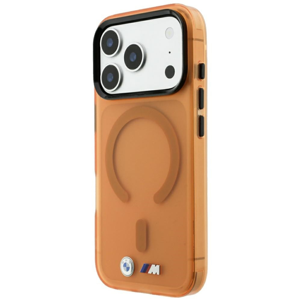 BMW M IML Šerkšto metalo logotipas ir apvadai MagSafe dėklas iPhone 17 Pro Max / 18 Pro Max - oranžinis -- iPhone 17 Pro...