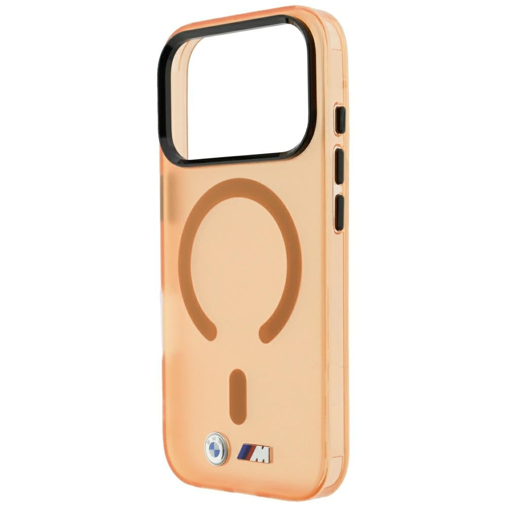 BMW M IML Šerkšto metalo logotipas ir apvadai MagSafe dėklas iPhone 17 Pro Max / 18 Pro Max - oranžinis -- iPhone 17 Pro...