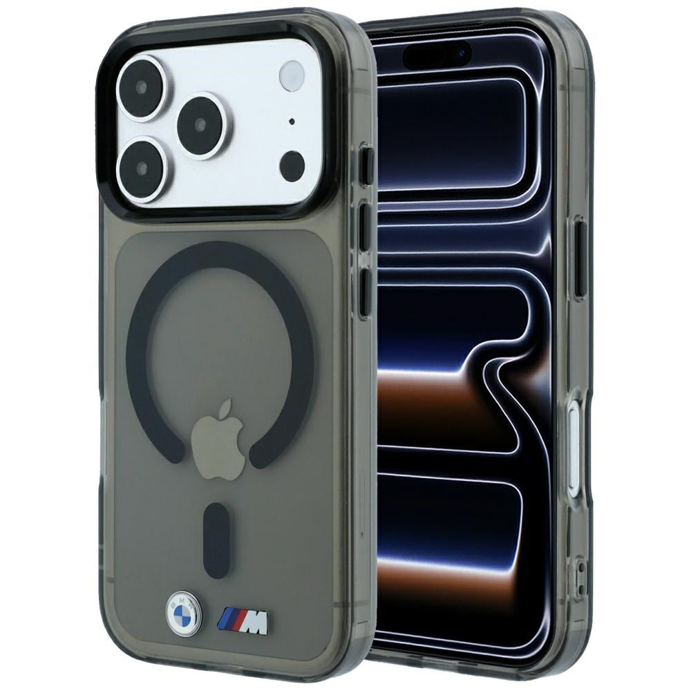 BMW M IML Blizgo metalo logotipas ir apvadai MagSafe dėklas iPhone 17 Pro / 18 Pro - juodas -- iPhone 17 Pro / iPhone 18 Pro