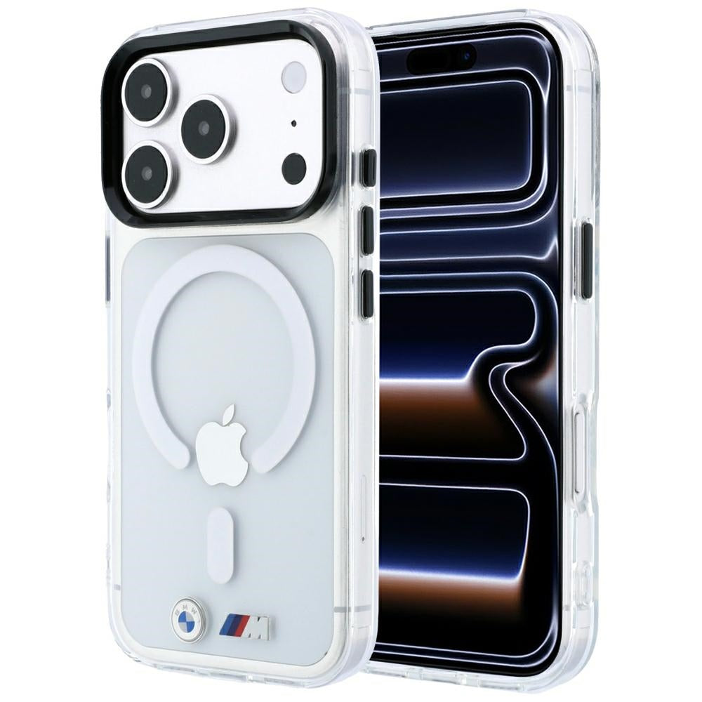 BMW M IML Glossy Metal Logo & Trims MagSafe dėklas iPhone 17 Pro / 18 Pro - Skaidrus -- iPhone 17 Pro / iPhone 18 Pro