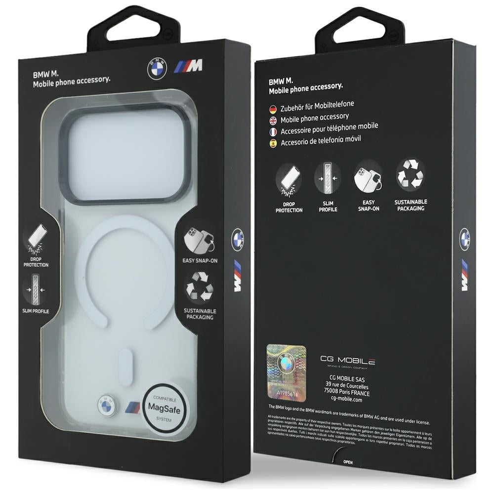 BMW M IML Glossy Metal Logo & Trims MagSafe dėklas iPhone 17 Pro / 18 Pro - Skaidrus -- iPhone 17 Pro / iPhone 18 Pro