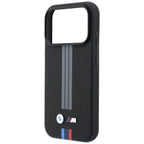 BMW M Quadrille Kevlar Anthracite & Tricolor Print Lines MagSafe dėklas iPhone 17 Pro / 18 Pro - Juodas -- iPhone 17 Pro...
