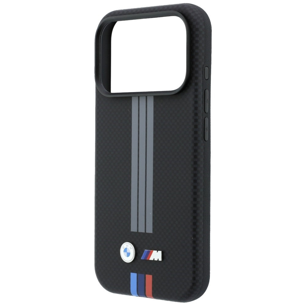 BMW M Quadrille Kevlar Anthracite & Tricolor Print Lines MagSafe dėklas iPhone 17 Pro / 18 Pro - Juodas -- iPhone 17 Pro...