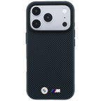 BMW M Quadrille Kevlar Metal Logo MagSafe dėklas iPhone 17 Pro / 18 Pro - Tamsiai mėlynas -- iPhone 17 Pro / iPhone 18 Pro
