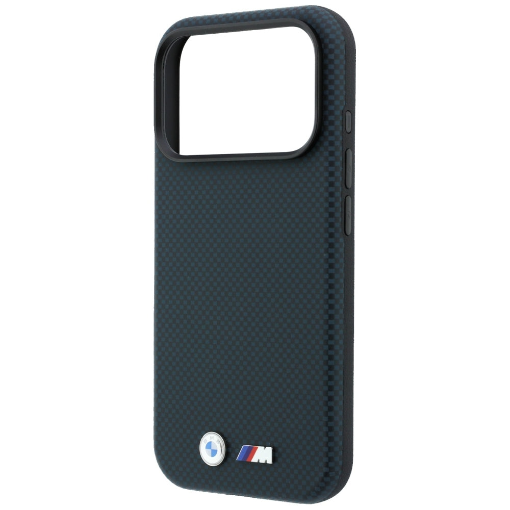 BMW M Quadrille Kevlar Metal Logo MagSafe dėklas iPhone 17 Pro / 18 Pro - Tamsiai mėlynas -- iPhone 17 Pro / iPhone 18 Pro