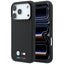 BMW M Quadrille Kevlar Tricolor & Metal Logo MagSafe dėklas iPhone 17 Pro / 18 Pro - Juodas -- iPhone 17 Pro / iPhone 18 Pro