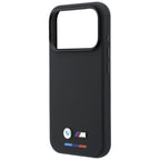 BMW M Quadrille Kevlar Tricolor & Metal Logo MagSafe dėklas iPhone 17 Pro / 18 Pro - Juodas -- iPhone 17 Pro / iPhone 18 Pro