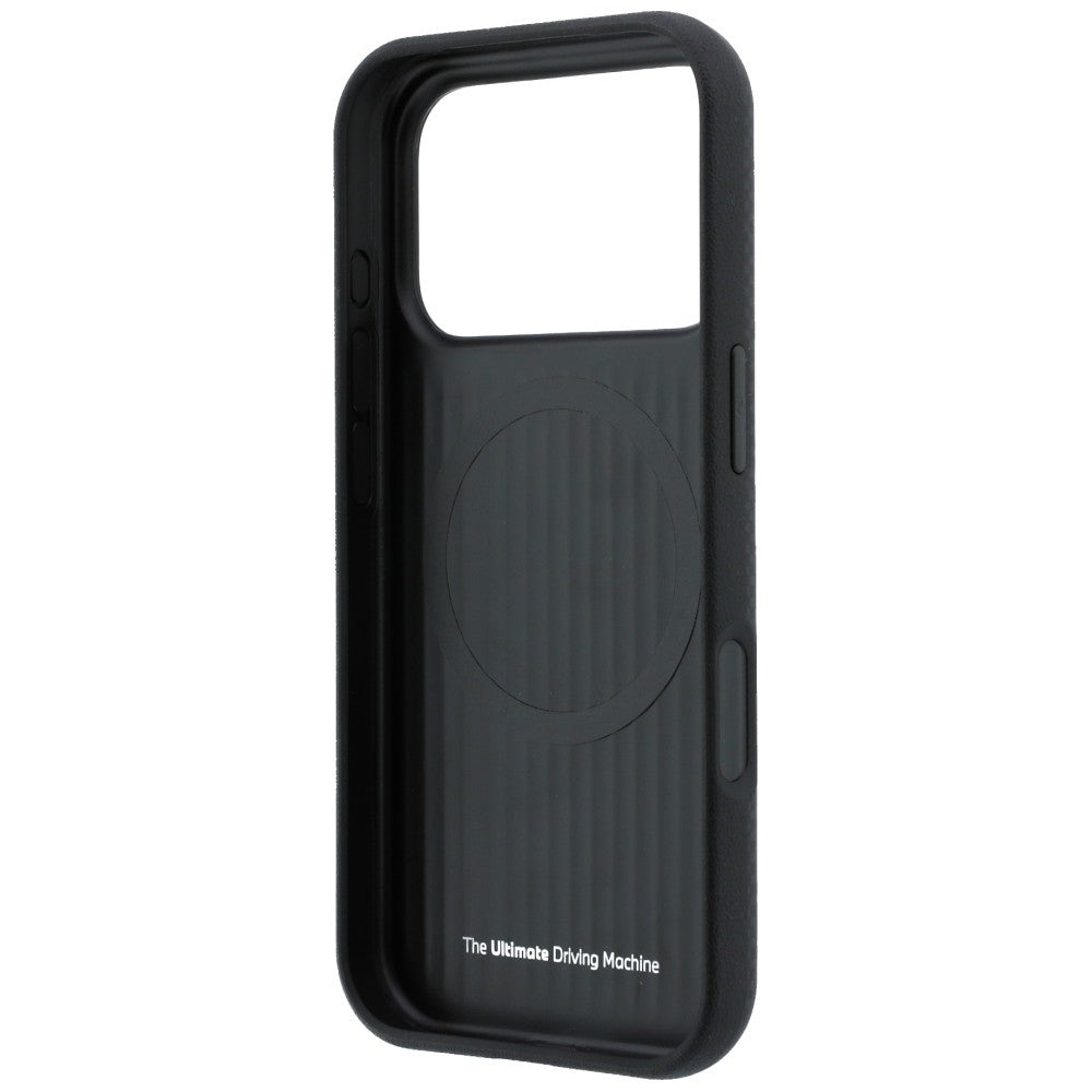 BMW M Quadrille Kevlar Tricolor & Metal Logo MagSafe dėklas iPhone 17 Pro / 18 Pro - Juodas -- iPhone 17 Pro / iPhone 18 Pro