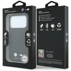 BMW M Quadrille Kevlar Tricolor & Metal Logo MagSafe dėklas iPhone 17 Pro / 18 Pro - Juodas -- iPhone 17 Pro / iPhone 18 Pro