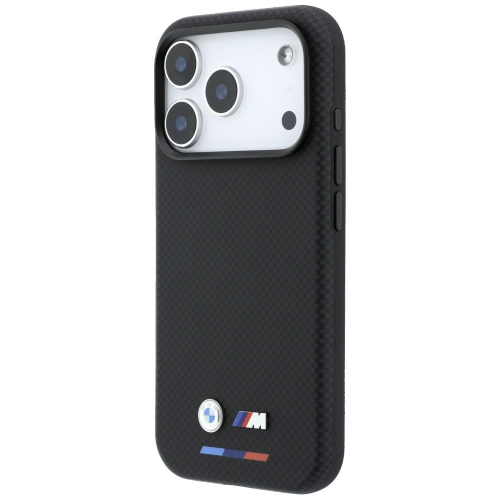 BMW M Quadrille Kevlar Tricolor & Metal Logo MagSafe dėklas iPhone 17 Pro Max / 18 Pro Max - juodas -- iPhone 17 Pro Max...