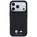 BMW M Quadrille Kevlar Tricolor & Metal Logo MagSafe dėklas iPhone 17 Pro Max / 18 Pro Max - juodas -- iPhone 17 Pro Max...