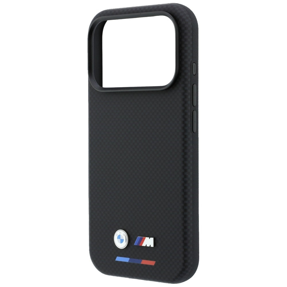 BMW M Quadrille Kevlar Tricolor & Metal Logo MagSafe dėklas iPhone 17 Pro Max / 18 Pro Max - juodas -- iPhone 17 Pro Max...