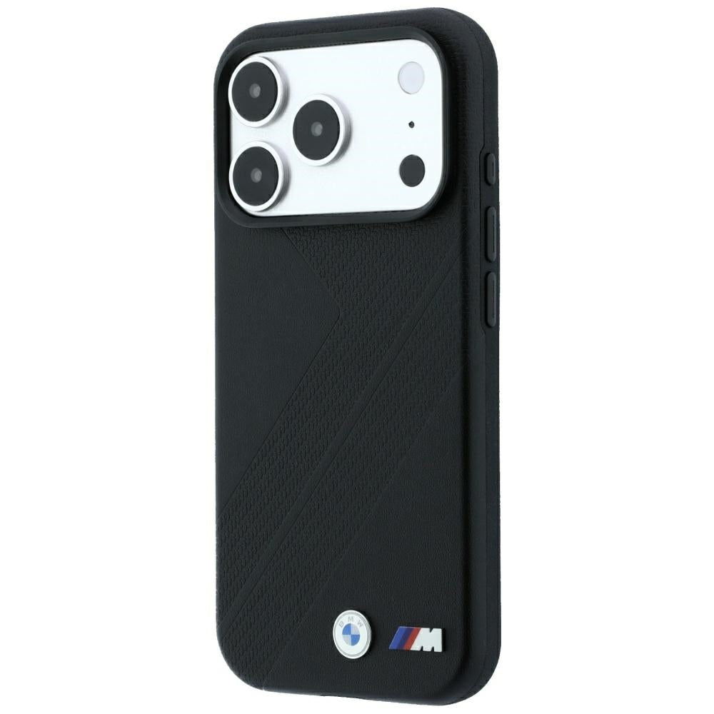 BMW M Tire Track Metal Logo MagSafe dėklas iPhone 17 Pro / 18 Pro - juodas -- iPhone 17 Pro / iPhone 18 Pro